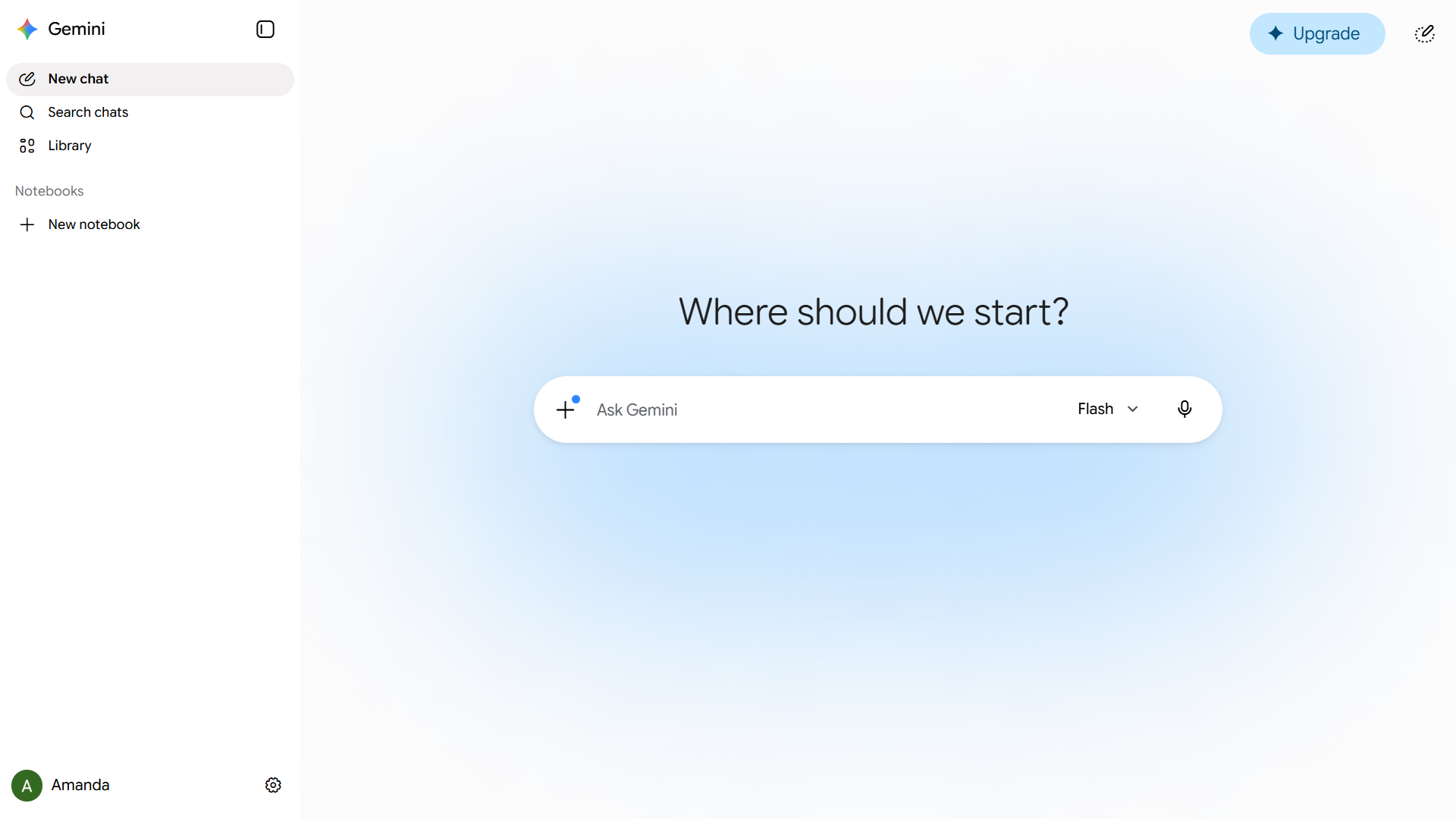 Gemini chat interface on the web