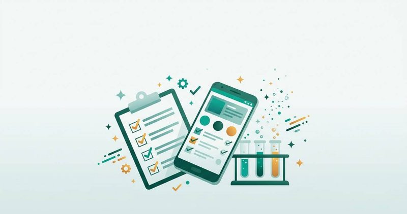 Illustration: phone under test with diagnostic checks running
