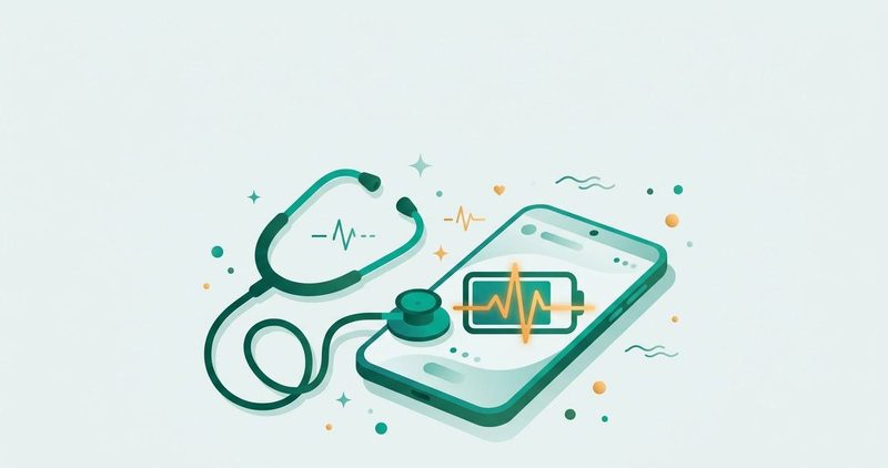 Illustration: phone battery health check gauge