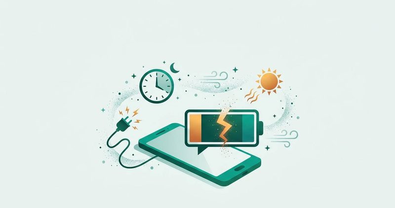 Illustration: everyday habits that damage a phone battery